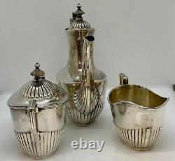 Gorham Sterling Silver Tea Set 3180 Queen Anne Monogram L