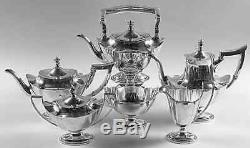 Gorham, Sterling Silver Tea Set With Sterling Tray & Tilting Hot Water. Complete