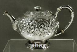 Gorham Sterling Tea Set 1892 HAND DECORATED