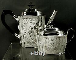 Gorham Sterling Tea Set 1909-1912 Hand Decorated