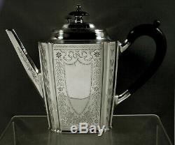 Gorham Sterling Tea Set 1909-1912 Hand Decorated