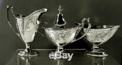Gorham Sterling Tea Set 1919 Hand Decorated Neoclassical