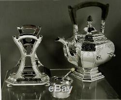 Gorham Sterling Tea Set Kettle & Stand 1917 Hand Decorated