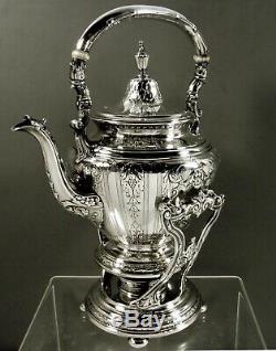 Gorham Sterling Tea Set Kettle & Stand 1923 Maintenon 71 Oz