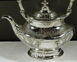Gorham Sterling Tea Set c1920 HAND DECORATED