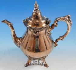 Grande Baroque by Wallace Silverplate Tea Set 4pc with Tray (#2269)