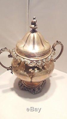 Grande Baroque by Wallace Sterling Silver Tea Set 4pc #4850-9