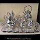 Great Vintage 7pc Silver Plate Coffee / Tea Set With Tray Grape Pattern
