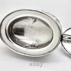 HISTORIC c1848 J. C. MOORE PRE-TIFFANY COIN SILVER FIGURAL WHIPPET TOPPED TEA SET