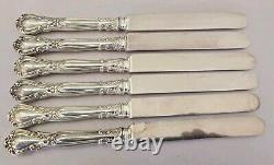 HTF Set Of 6 Chantilly Sterling Youth Tea Knives (7.5) C Mono By Gorham