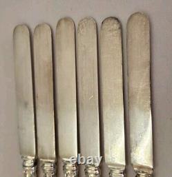 HTF Set Of 6 Chantilly Sterling Youth Tea Knives (7.5) C Mono By Gorham