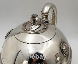 Haughwout & Co. Silver Helmet Medallion 5-Piece 19th Century Tea Coffee Set