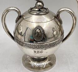 Haughwout & Co. Silver Helmet Medallion 5-Piece 19th Century Tea Coffee Set