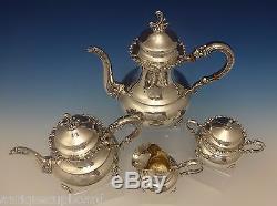 Heidelberg German Sterling Silver Tea Set 4pc withRococco Swirls & Flowers #0433