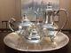 Holmes & Edwards, Silverplated Tea Set Of 4 Youth Series 1940s With Rogers Tray