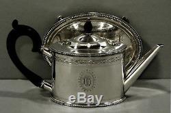 Howard & Co. Sterling Tea Set c1890 HAND DECORATED