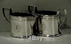 Howard & Co. Sterling Tea Set c1890 HAND DECORATED