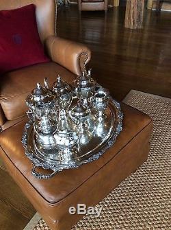 Huge 38 Sterling Silver Tray with tea set