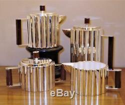 ILONKA KARASZ Art Deco Tea & Coffee Set STERLING Silver & Wood MMA