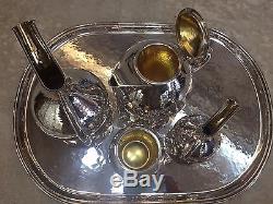 Ilias LALAoUNIS Hammered Silver Tea Set