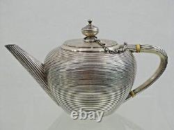 Imperial Antique Russian 84 Silver Tea Set St. Petersburg 1875 Unusual Design