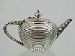 Imperial Antique Russian 84 Silver Tea Set St. Petersburg 1875 Unusual Design