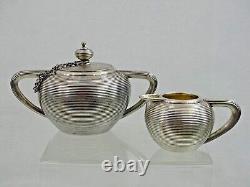 Imperial Antique Russian 84 Silver Tea Set St. Petersburg 1875 Unusual Design