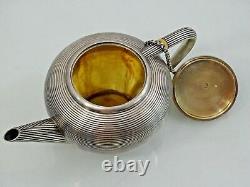 Imperial Antique Russian 84 Silver Tea Set St. Petersburg 1875 Unusual Design