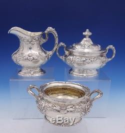 Imperial Chrysanthemum by Gorham Sterling Silver Tea Set 6pc (#3106) Antique