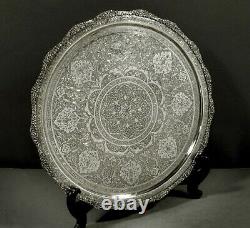 Indian Silver Tea Set Tray c1890 SIGNED