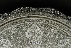 Indian Silver Tea Set Tray c1890 SIGNED