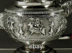 Indian Silver Tea Set c1885 MADRAS HAND CRAFTED
