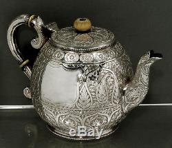 Indian Sterling Silver Tea Set c1875 COOKE & KELVEY, CALCUTTA