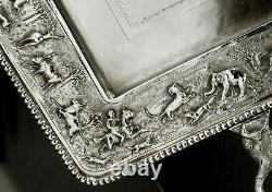 Indian Sterling Tea Set Tray c1910 SIGNED HAND CRAFTED