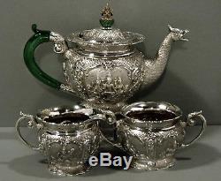 Indian Sterling Tea Set VUMMIDIAR, MADRAS WAS $4200 NO RESERVE