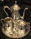International Prelude Sterling Silver Coffee Tea Set Hand Chased 366c Antique