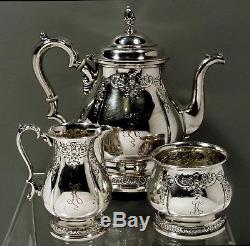 International Silver Co Sterling Tea Set c1950 PRELUDE HAND CHASED