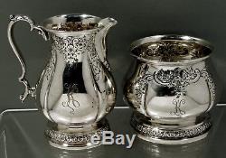 International Silver Co Sterling Tea Set c1950 PRELUDE HAND CHASED