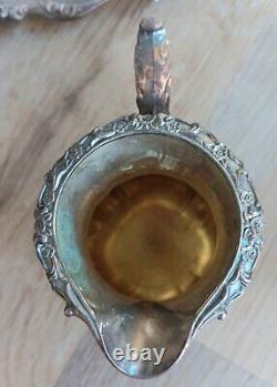 International Silver Countess Silverplate 5 Pc Set Coffee Tea Cream Sugar Tray