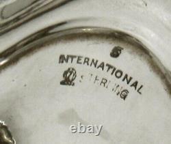 International Sterling Tea Set c1940 HAND DECORATED