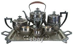 Israel Freeman & Son Art Deco Sheffield England Silver Plate 9 Pc Tea Coffee Set