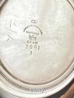 James Dixon & Son Vintage Silver Plate Tea Set Stamped To Base Plus Sugar Duster