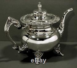 Japanese Sterling Tea Set SHELL & SCROLL SIGNED WEIGHS 52 OZ