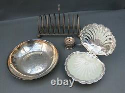Job lot of vintage silver plated items tray teaset tureen goblets bowls etc