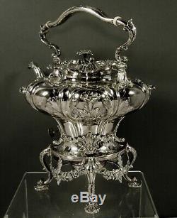 John C. Moore Silver Tea Set c1850 Tiffany Fame 90 Ounces