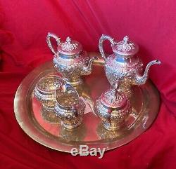 Kirk Repoussee 5 Piece Sterling Coffee Tea Set #474 Not Monogrammed