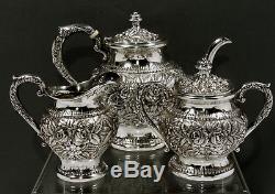 Kirk Stieff Sterling Silver Tea Set HAND CHASED 50 oz