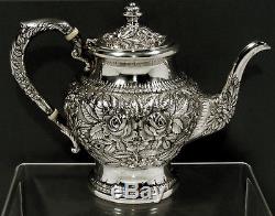 Kirk Stieff Sterling Silver Tea Set HAND CHASED 50 oz