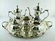 Lancaster Rose By Poole Sterling Silver 5 Pc Coffee Tea Set + Tray