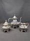 Lovely Cinquefoil! 4pc Repousse Tea Set Eureka Silverplate Floral Etching Teapot